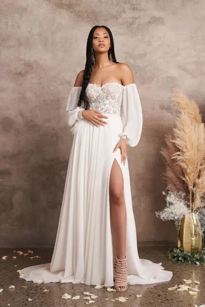 Robe trapèze bohème Lillian West 66228 essayage boutique Vérona Sposa Marseille