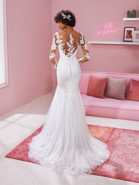 Robe de mariée sirène Justin Alexander à prix accessible avec dentelle délicate