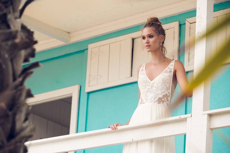 **Robe de mariée bohème Rembo Styling en guipure à Marseille – Mariage en Provence, Istres et Arles
