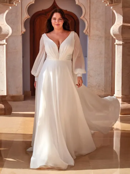 Robe de mariée grande taille élégante chez Vérona Sposa à Marseille près d’Aix-en-Provence.