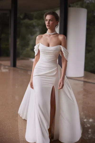 robe de mariée sirène à fente à bustier palace eva lendel