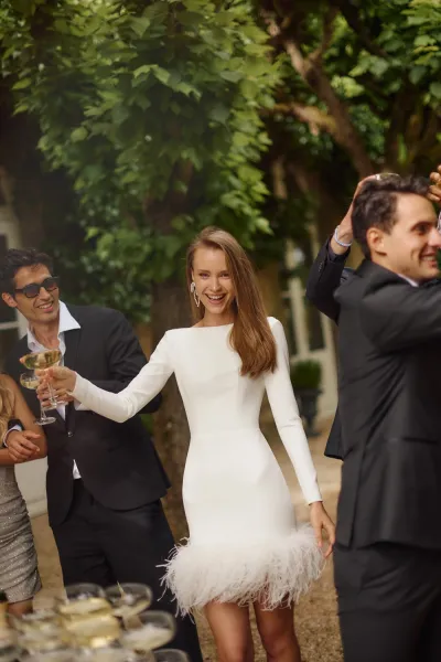 robe de mariée courte manches longues coachella eva lendel